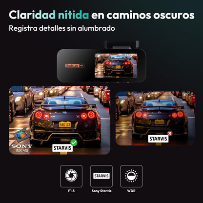 Dashcam para Auto Delantera y Trasera, BOTSLAB 4K+2K, (SIN CAJA).