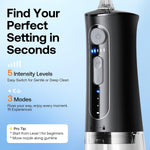 Irrigador Bucal Inalámbrico, Recargable con 3 modos de limpieza, IPX7.