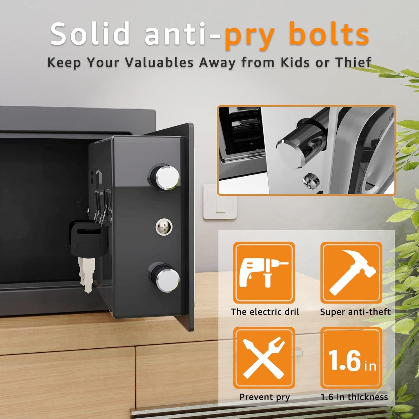 Caja fuerte pequeña con llaves y código Goldenkey