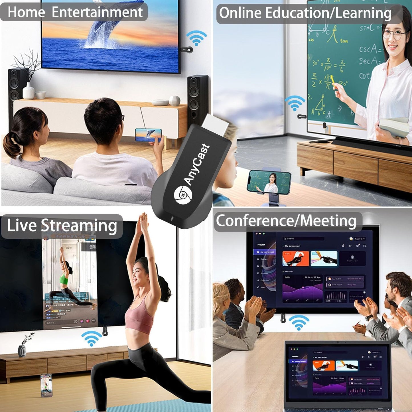 Receptor inalámbrico de TV con pantalla WiFi AnyCast M2 Plus