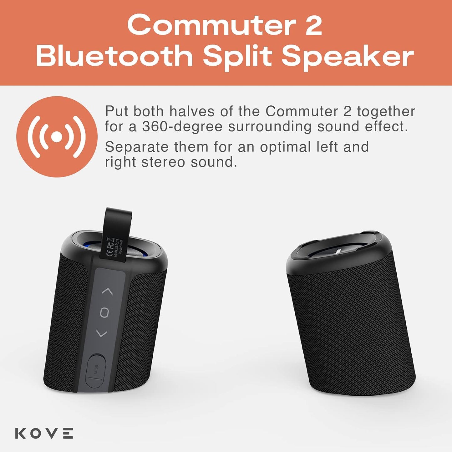 Altavoces Bluetooth, portátiles, inalámbricos, Kove Commuter 2.