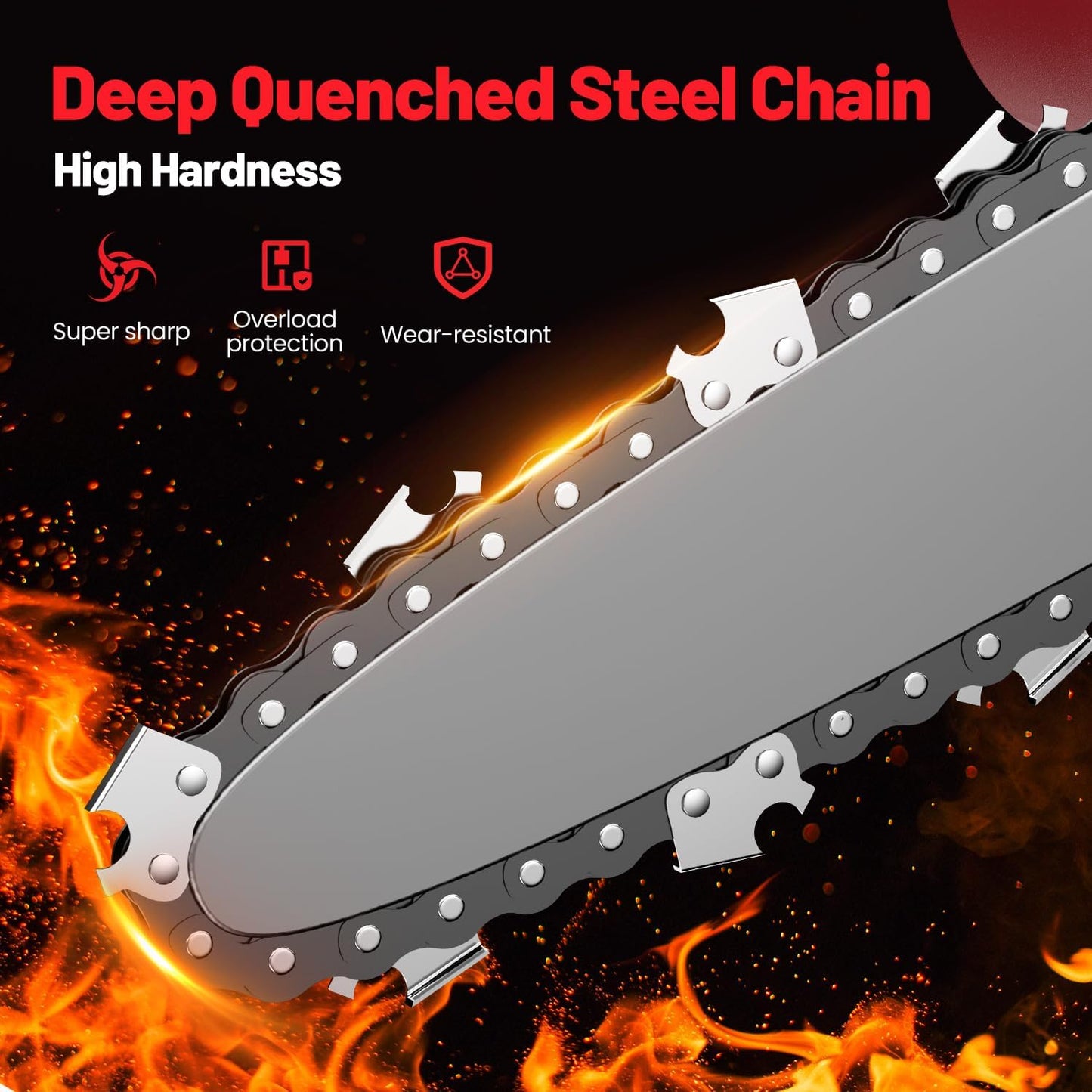 Mini motosierra inalámbrica de 6", 2 baterías y 3 cadenas, portátil.