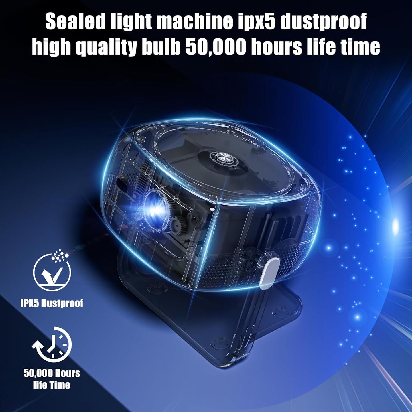 Proyector Native HD 1080P con soporte 4K, WiFi 6, Bluetooth.