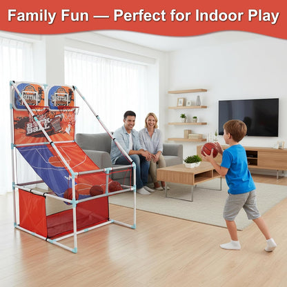 Juego De Baloncesto Arcade, Aro Doble, Infantil, Con Pelotas.