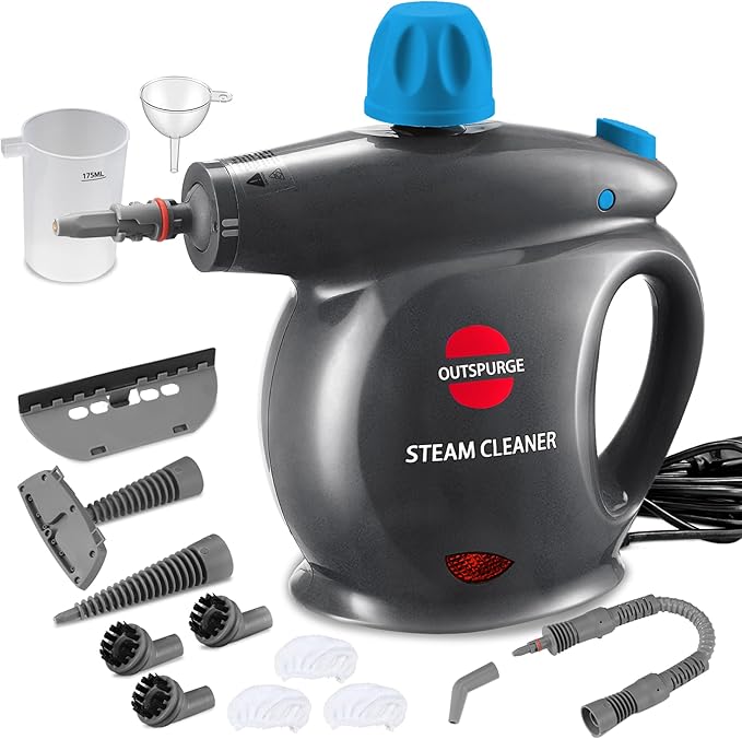 Outspurge Limpiador de vapor de mano con 13 accesorios.