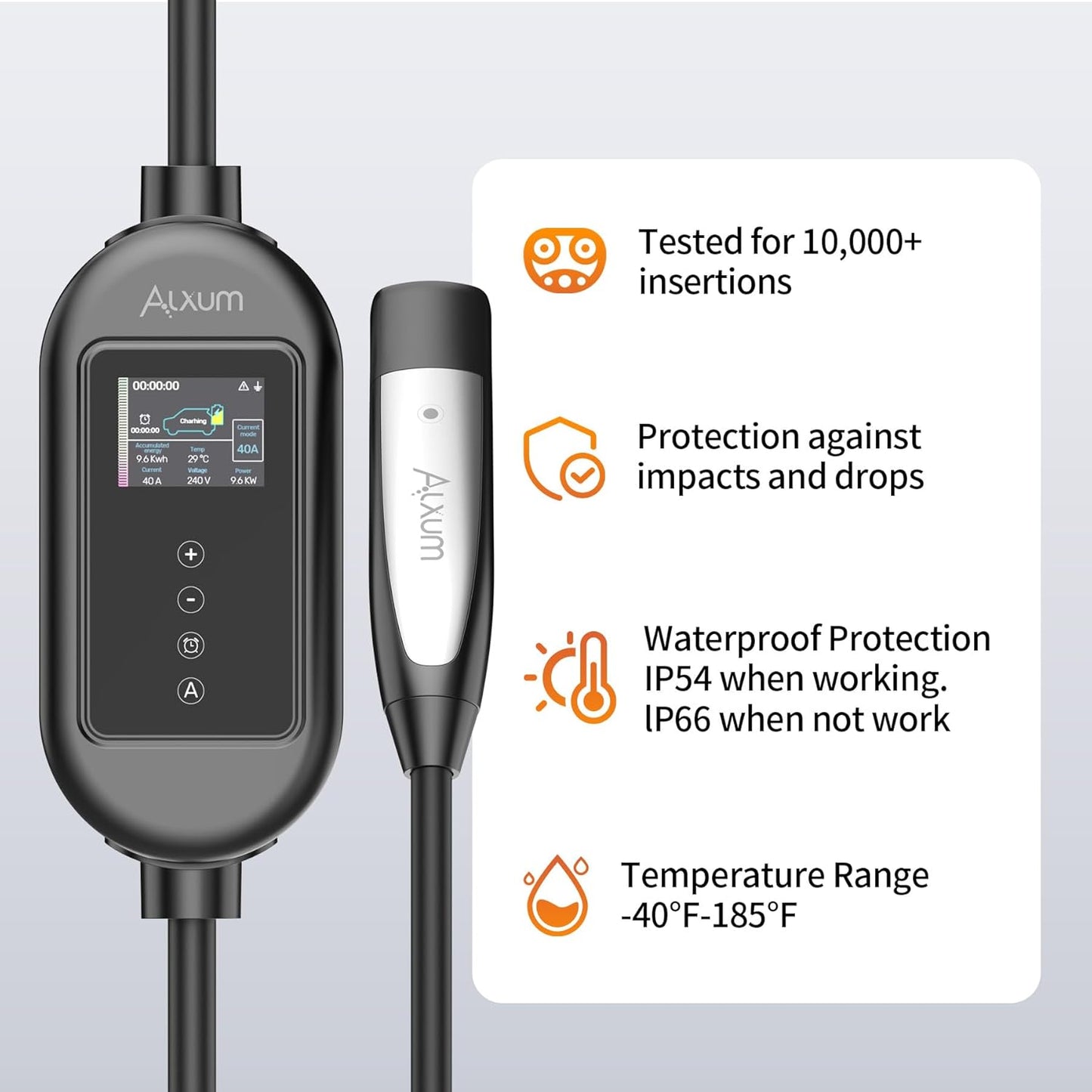 Cargador portátil para automóvil Tesla, Alxum Level 2 (USADO).
