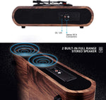 Reproductor de vinilos Voksun con Bluetooth, AM/FM, 3 velocidades.
