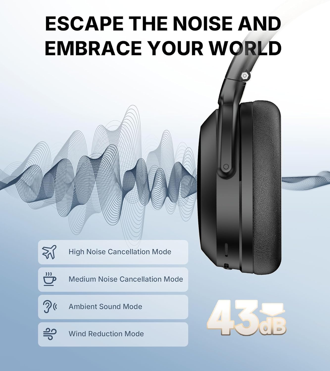 Auriculares inalámbricos sobre la oreja con cancelación activa de ruido, Edifier WH700NB Pro