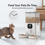 Comedero Automático Voluas Doble 6L Para 2 Gatos Acero Inox