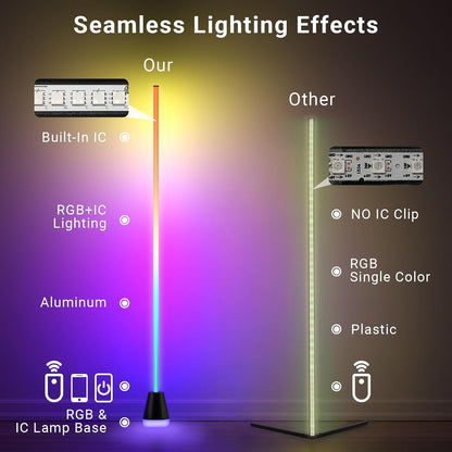 Lámpara de pie inteligente RGB de esquina con control remoto