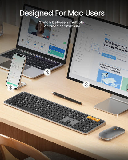 ProtoArc Teclado y mouse Bluetooth retroiluminado para Mac, KM100-A .