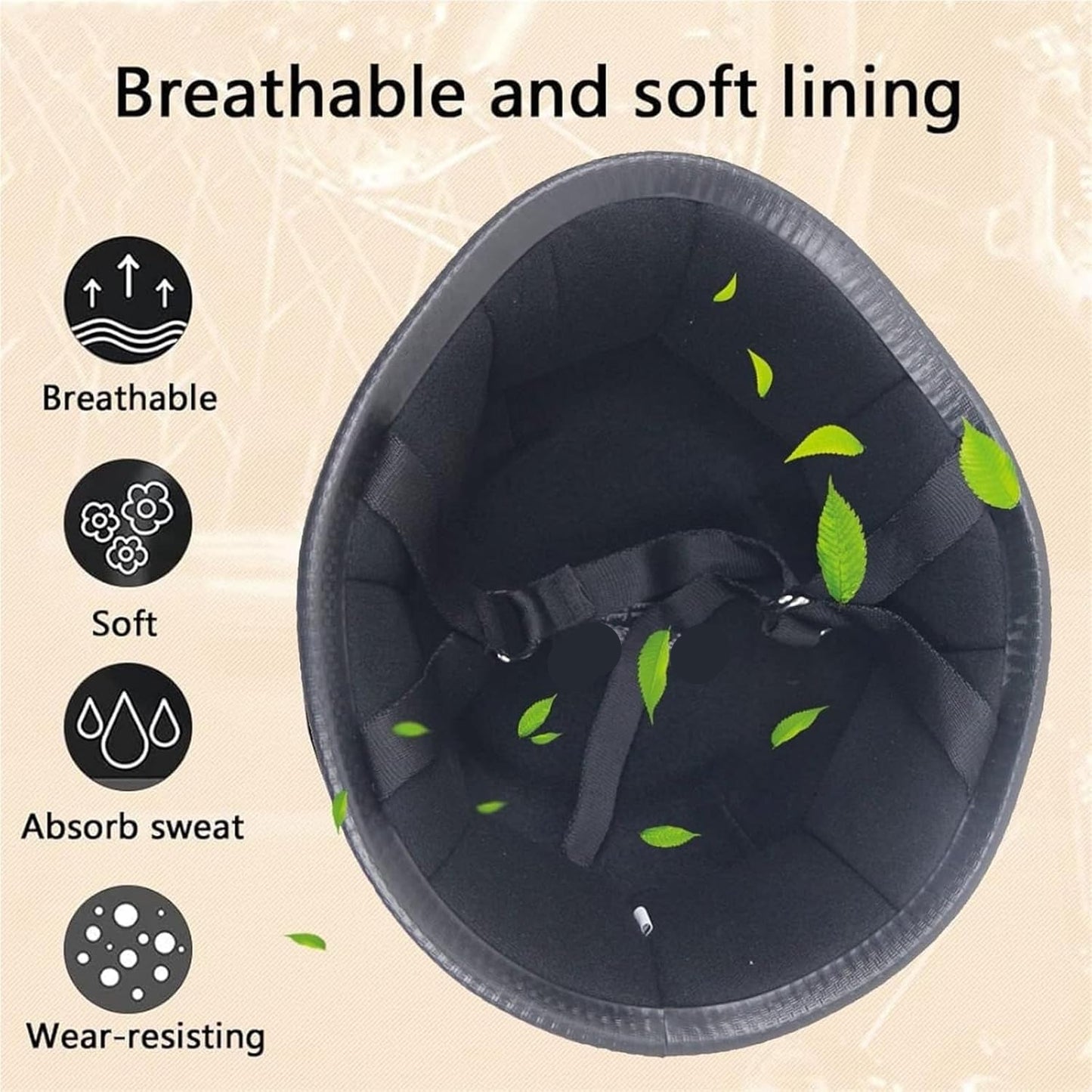 Medio casco de motocicleta, diseño retro-alemán, Certificación DOT.