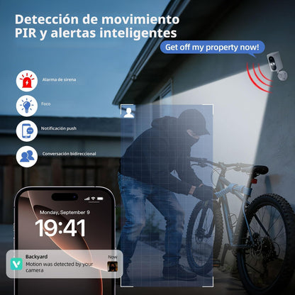 Cámaras Seguridad WiFi 2K Exterior IP65 Visión Nocturna
