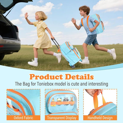 Mochila con ruedas 2 en 1, para niños, capacidad para Toniebox.