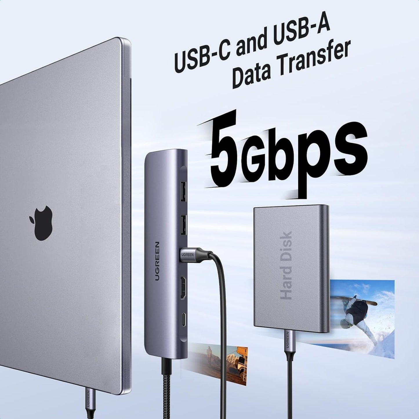 UGREEN Adaptador multifunción USB-C 7-1