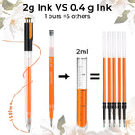 Bolígrafos de gel retráctiles, ZSCM de 100 colores, punta fina 0.039 in.