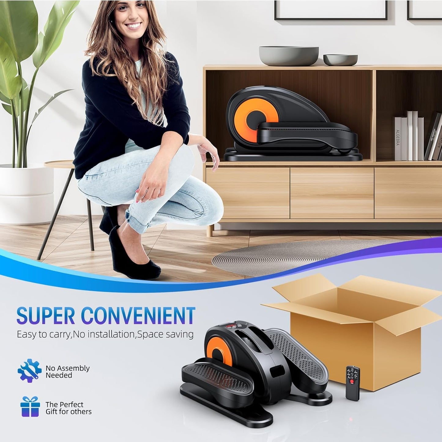 Máquina elíptica de escritorio,totalmente ensamblado, silencioso y portátil.