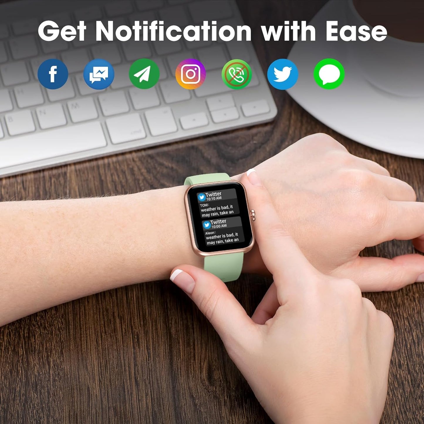 Reloj inteligente rastreador de actividad física Android, iOS
