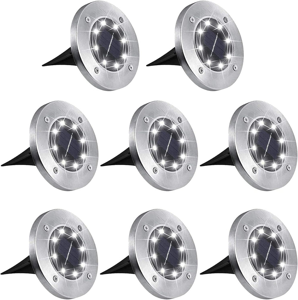 Luces solares de suelo para jardín, 8pcs, impermeables, 1.20V.