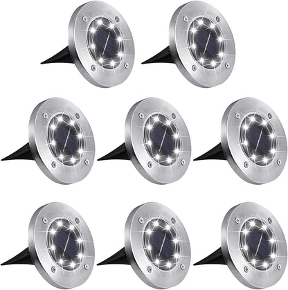 Luces solares de suelo para jardín, 8pcs, impermeables, 1.20V.