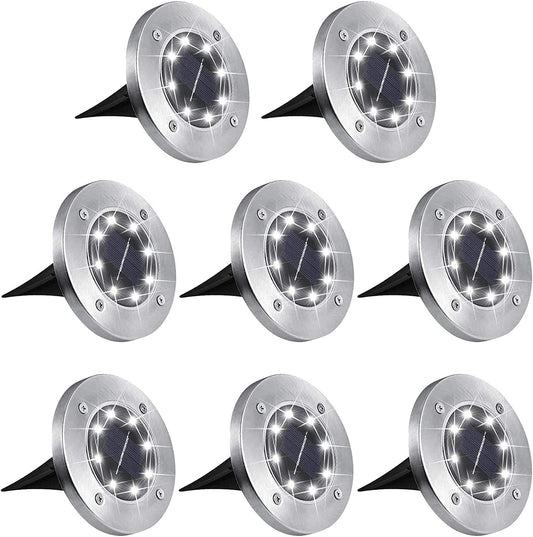 Luces solares de suelo para jardín, 8pcs, impermeables, 1.20V.