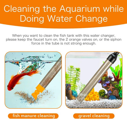 Hygger Kit de cambio de agua para acuario, limpiador semiautomático.
