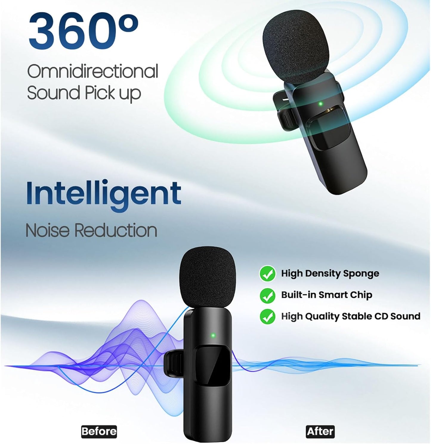 Mini micrófono inalámbrico EVXVE 4 en 1 (Usado)