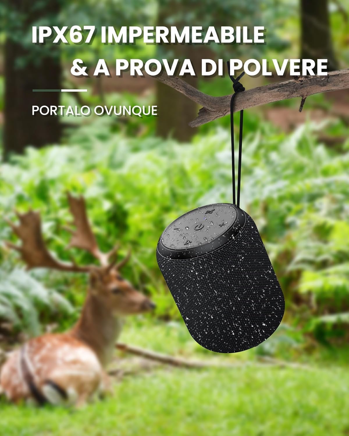 Altavoz, bocina inalámbrica portátil, Bluetooth, impermeable.