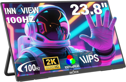InnoView Monitor portátil de 23.8", de juegos, con soporte.