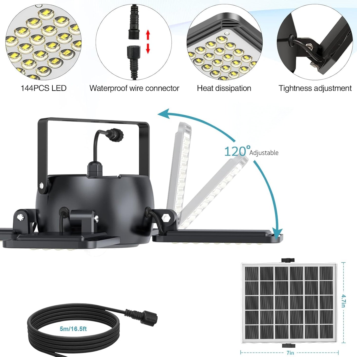 Lámpara colgante solar para interiores y exteriores, control remoto.