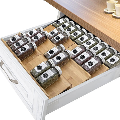 Especiero De Bambú Para Cajón 8 Piezas Organizador Cocina