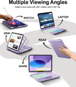 Funda con teclado para iPad de 10.ª gen. giro 360 y retroiluminación.