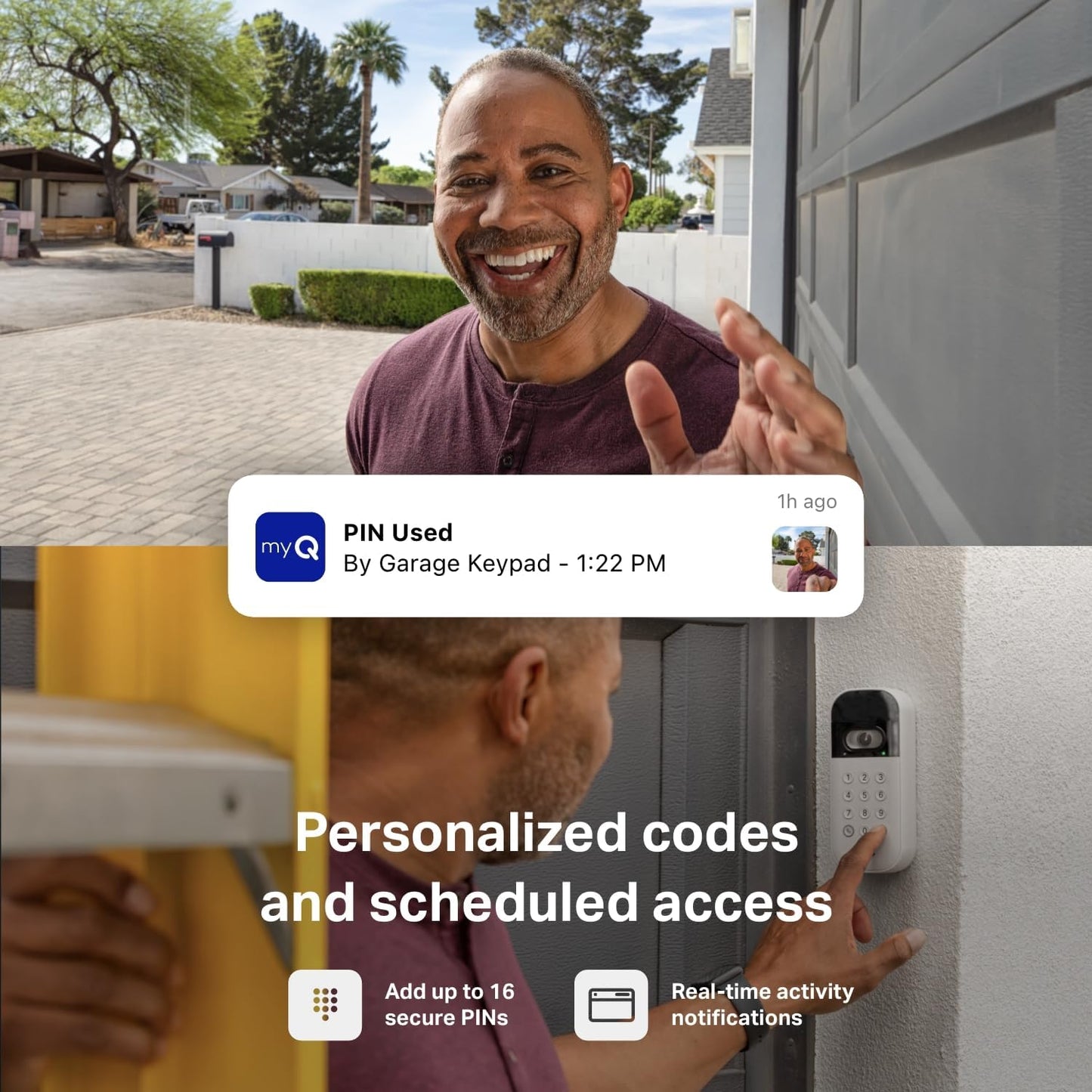 CHAMBERLAIN myQ Smart Garage Door,teclado de video con camara.