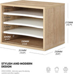 Organizador de escritorio Fitueyes, madera de roble con 4 Niveles