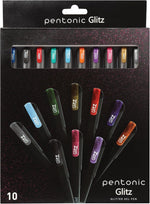 Bolígrafos de gel con purpurina, 10 Colores,Punta 1.0mm, Esc. Suave.