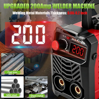 Soldadora Inversora 200A IGBT 110V Portátil Arranque En Caliente