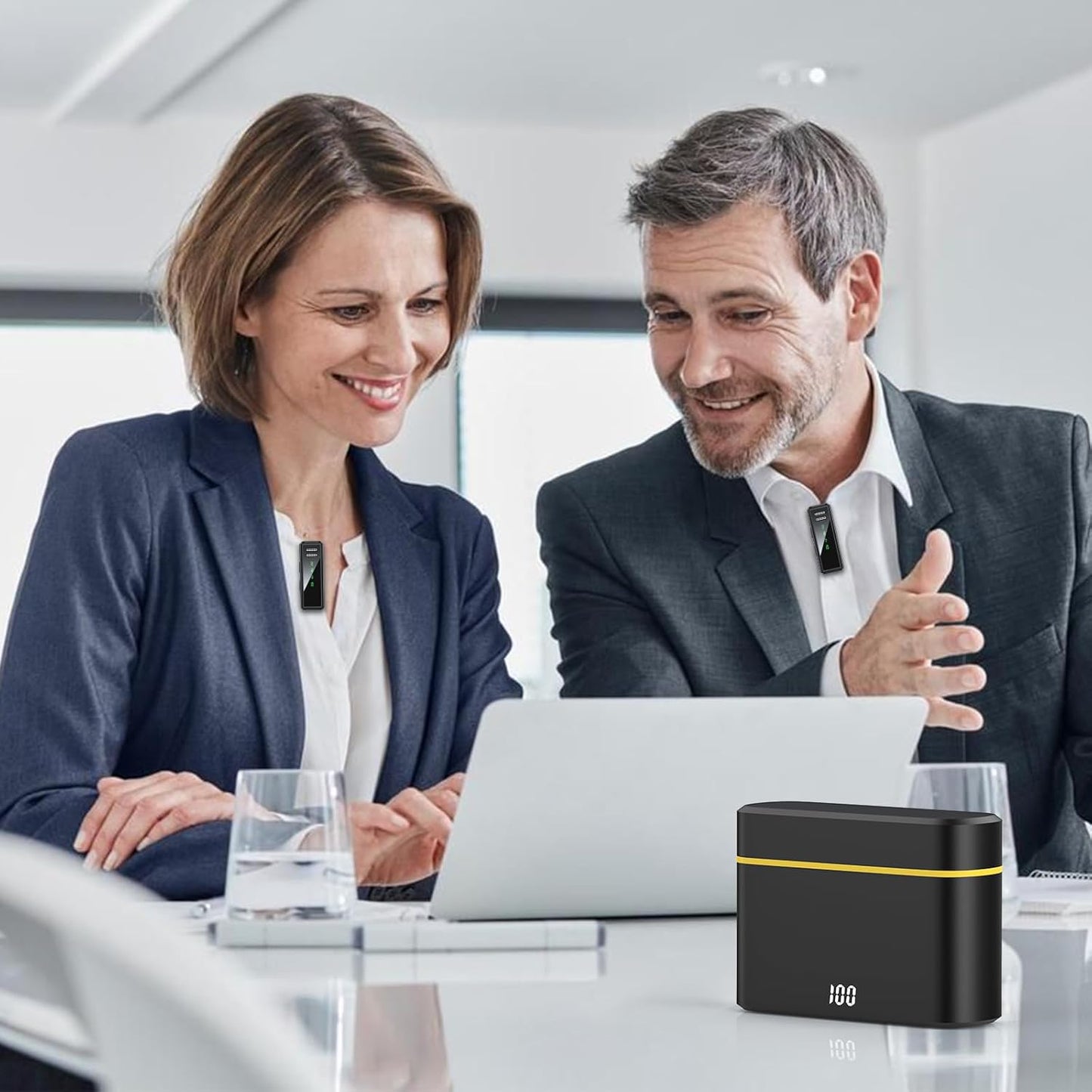 Micrófono Lavalier inalámbrico , mini micrófono USB C con cancelación de ruido