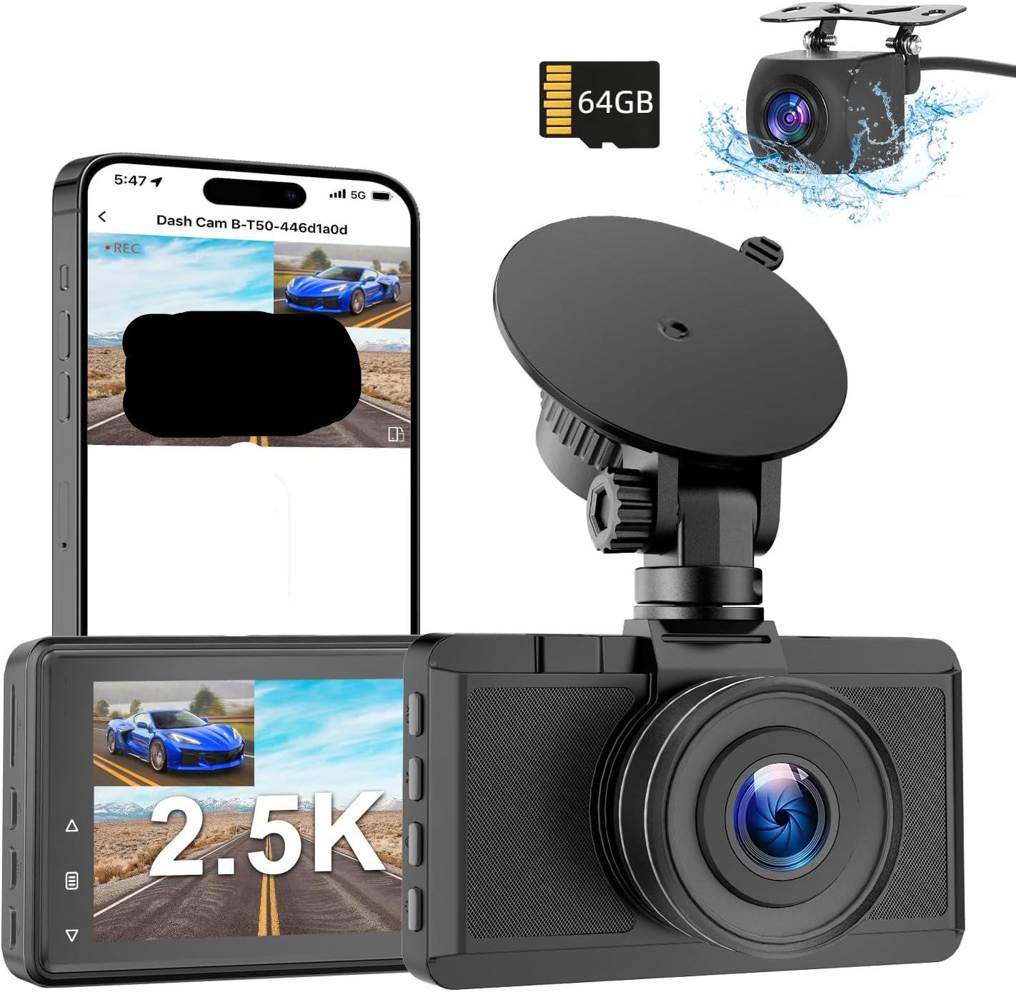 Cámara De Salpicadero Frontal Y Trasera B-T50