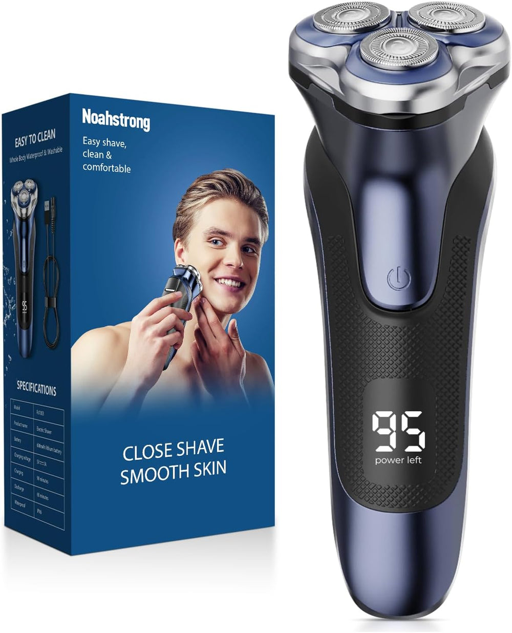 Afeitadora eléctrica para hombres, recargable, con recortadora.