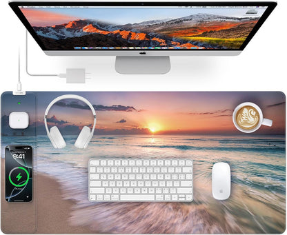 Mouse Pad con Carga Inalámbrica Beach Sunset