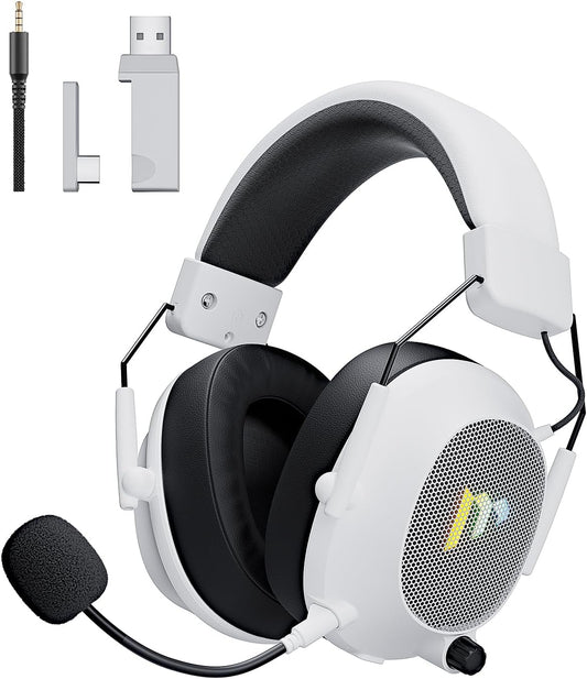 Auriculares inalámbricos, para juegos, de 2,4GHz, BT 5.3, luz RGB.