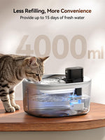 Fuente de agua Feelneedy inalámbrica para gatos, acero inoxidable