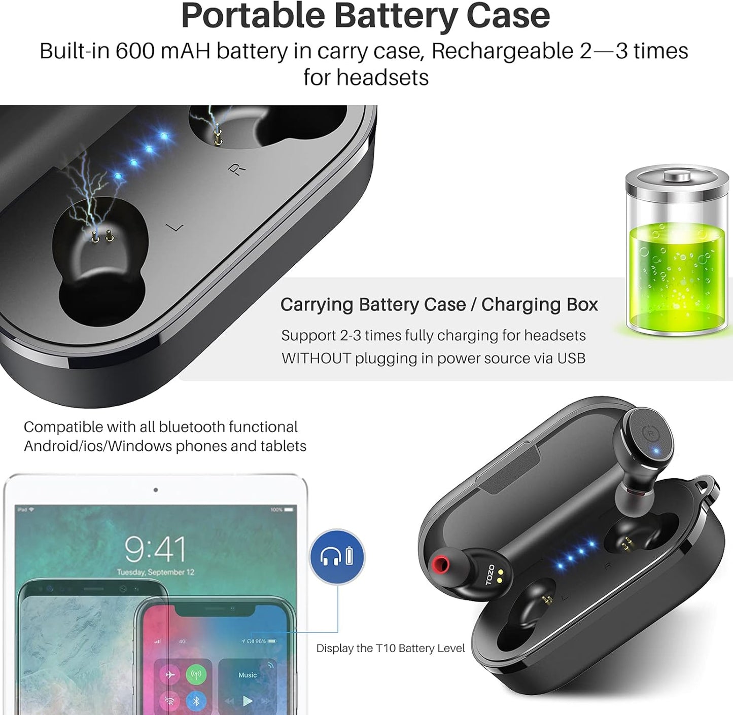 TOZO T10 - Auriculares inalámbricos Bluetooth