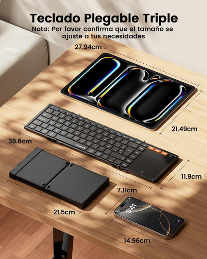 Teclado Plegable ProtoArc XK01 TP Bluetooth con Touchpad