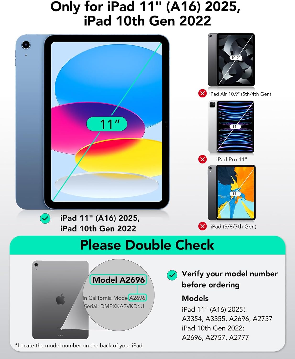 ESR - Teclado para iPad de 10ª generación, Funda mágica para generación (2022)