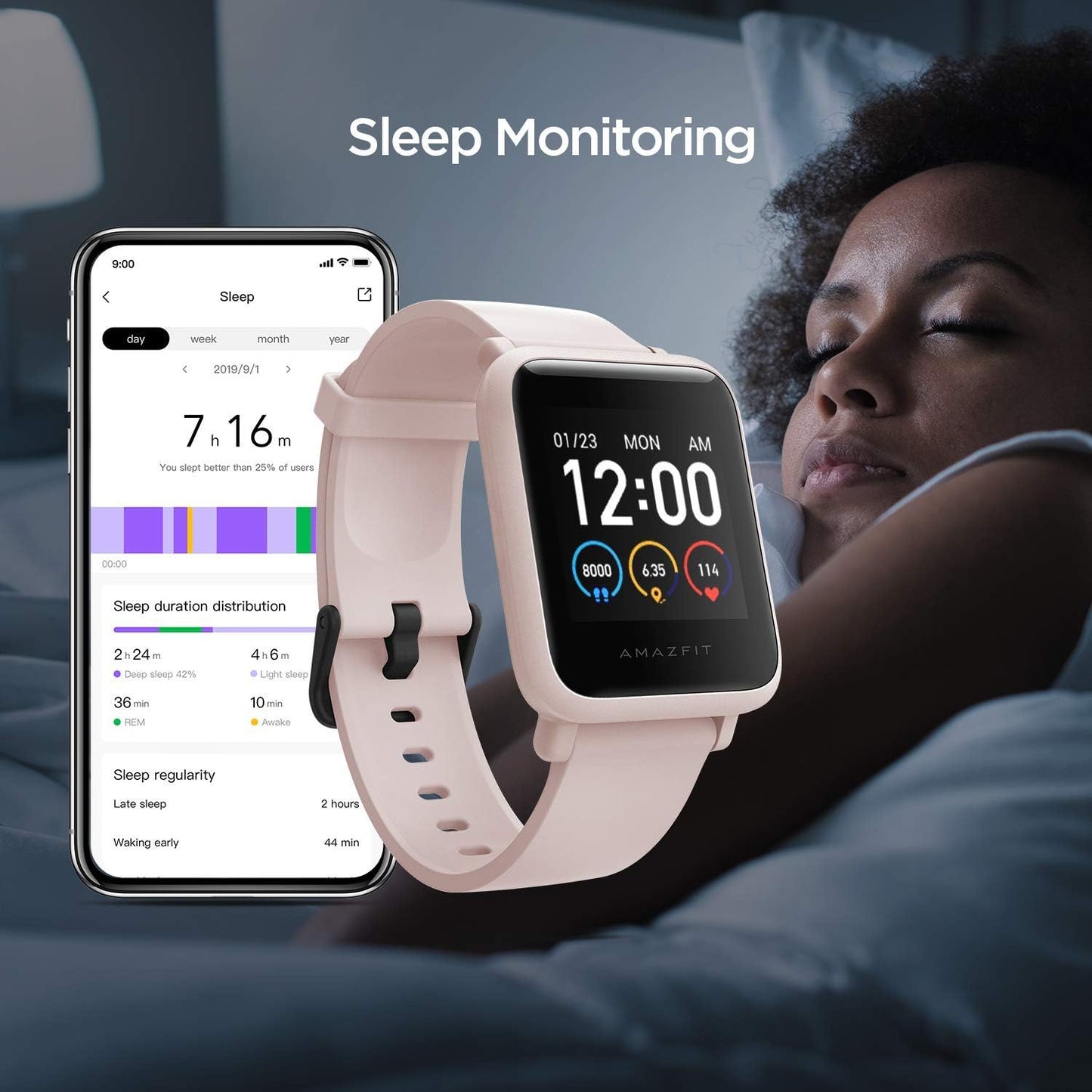 Amazfit Bip S Lite, Smart Watch, Fitness Tracker, 1.28", Android, iPhone.