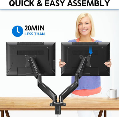 Mountup Soporte de monitor dual ajustable con resorte de gas. USADO