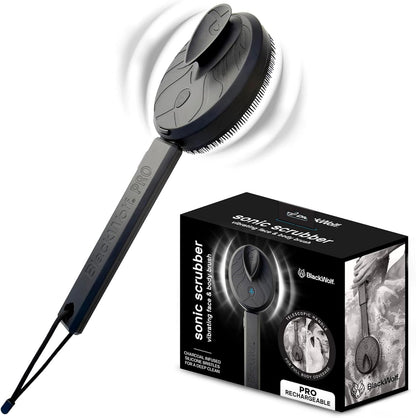 Cepillo vibrante para rostro y cuerpo con gel de ducha, Black Wolf.