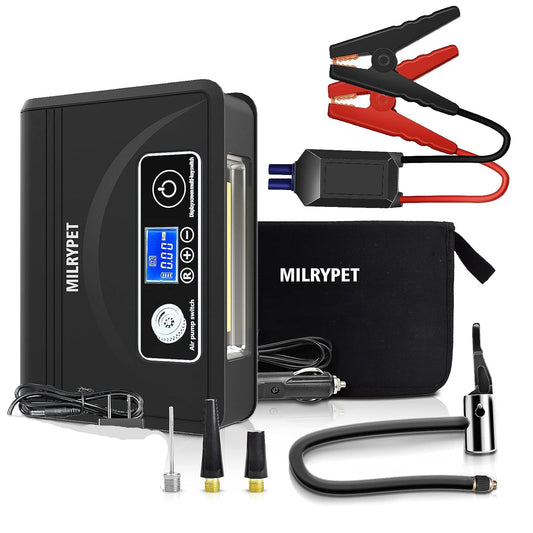 Arrancador de batería para coche con compresor de aire, (USADO).