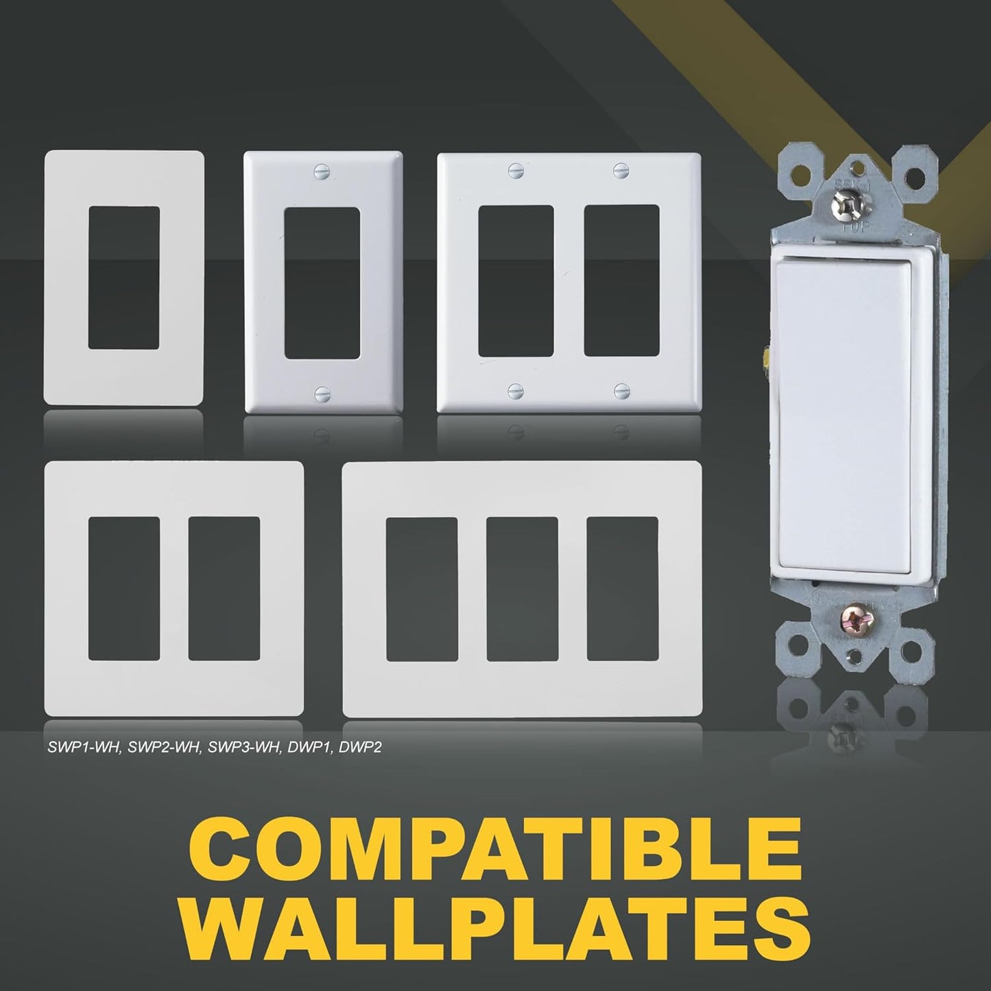 Interruptor de pared Faith [Paquete de 8] paleta decorativa 3 vías